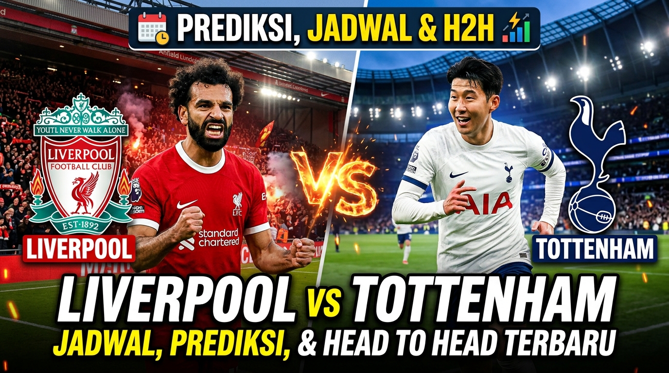Liverpool vs Tottenham: Jadwal, Prediksi, dan Head to Head Terbaru