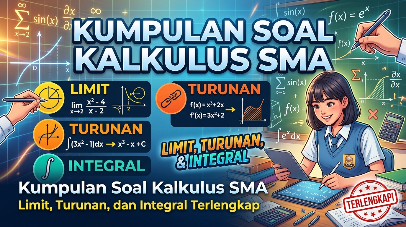 Kumpulan Soal Kalkulus SMA: Limit, Turunan, dan Integral Terlengkap