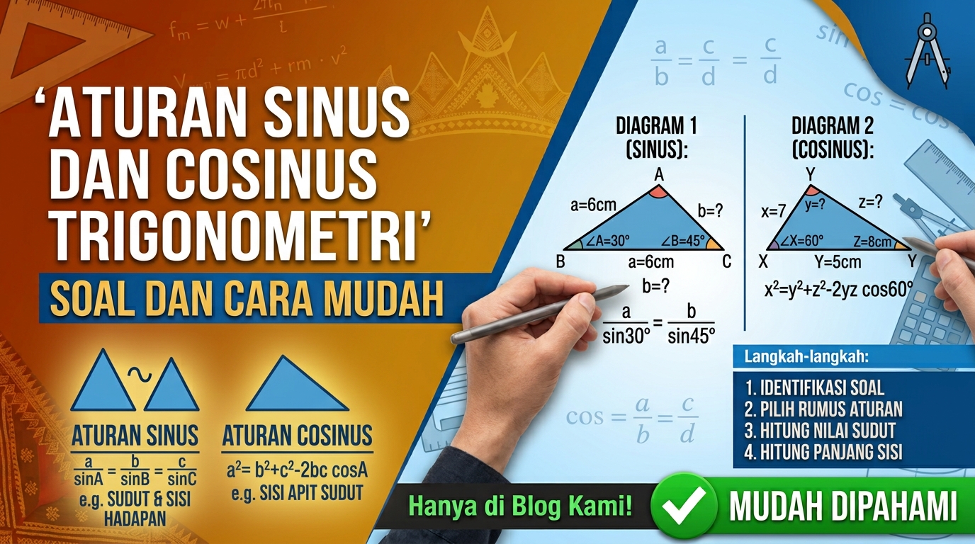 Contoh Soal Aturan Sinus dan Cosinus Trigonometri beserta Cara MengerjakannyaContoh Soal Aturan Sinus dan Cosinus Trigonometri beserta Cara Mengerjakannya