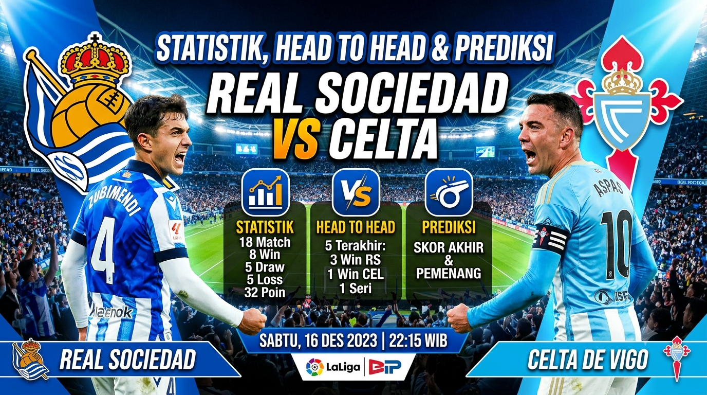 Real Sociedad vs Celta: Statistik, Head to Head, dan Prediksi Pertandingan