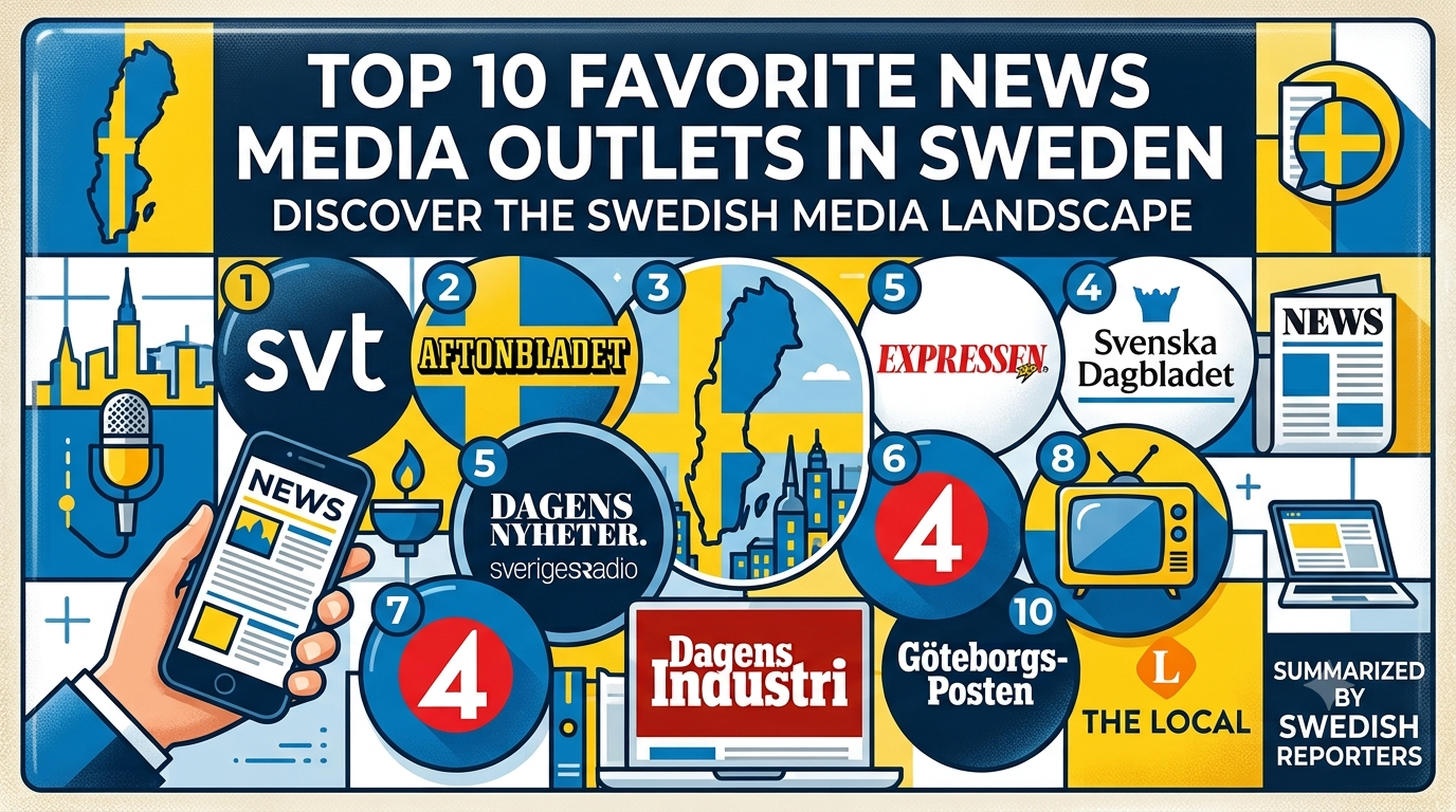 Top 10 Favorite News Media Outlets in Sweden