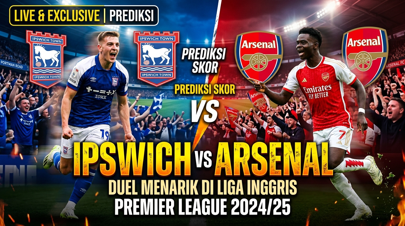 Prediksi Ipswich vs Arsenal, Duel Menarik di Liga Inggris