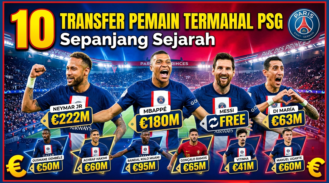 10 Transfer Pemain Termahal PSG Sepanjang Sejarah