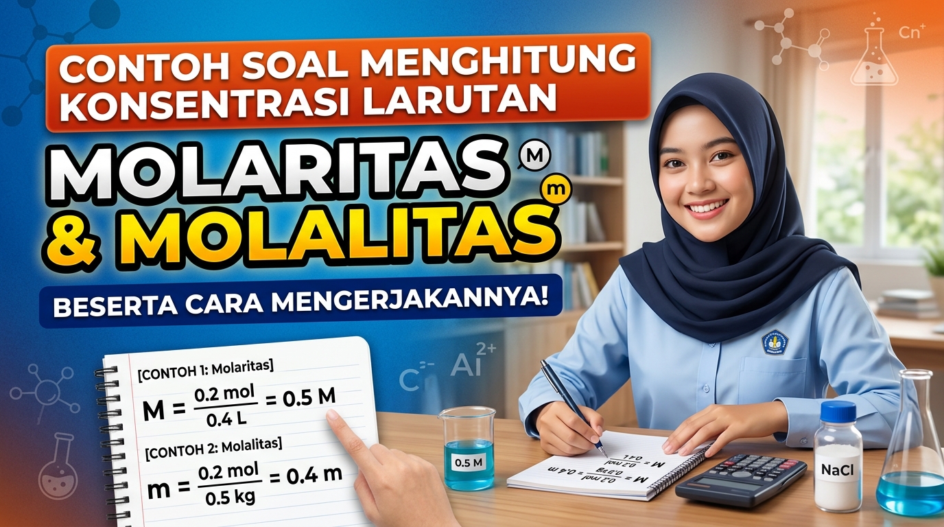Contoh Soal Menghitung Konsentrasi Larutan Molaritas dan Molalitas beserta Cara Mengerjakannya