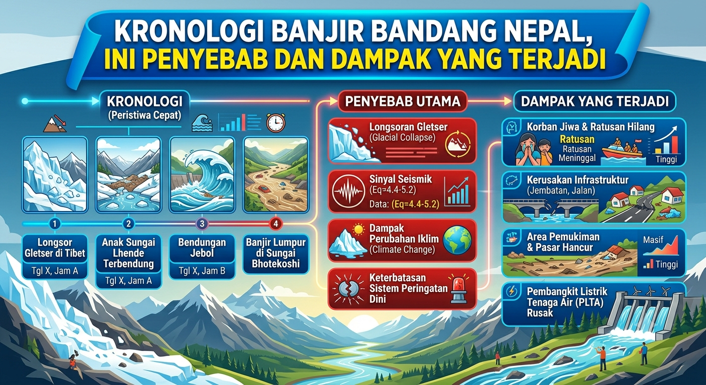 Kronologi Banjir Bandang Nepal, Ini Penyebab dan Dampak yang Terjadi