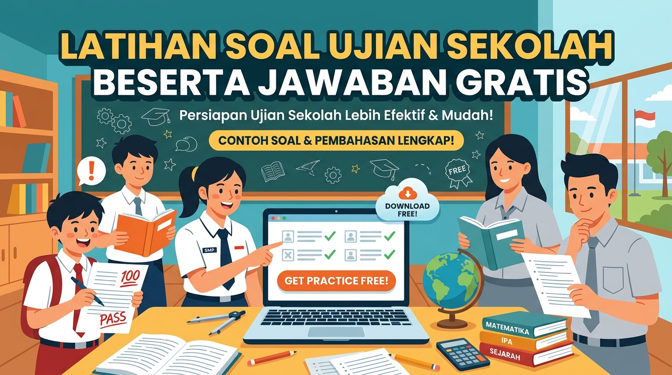Latihan Soal Ujian Sekolah Beserta Jawaban Gratis