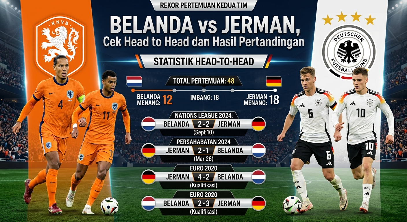 Belanda vs Jerman, Cek Head to Head dan Hasil Pertandingan