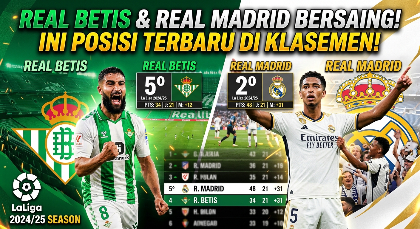 Real Betis dan Real Madrid bersaing, ini posisi terbaru di klasemen