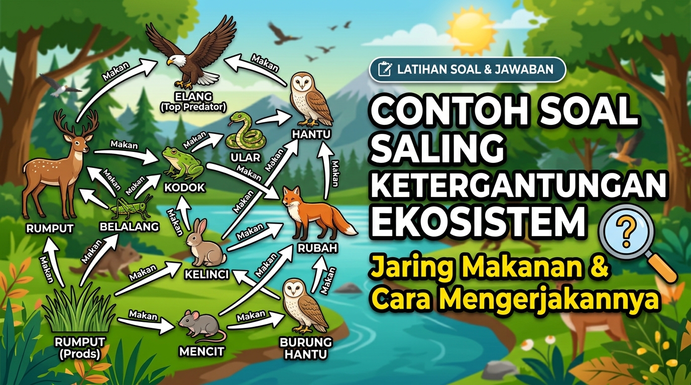 Contoh Soal Saling Ketergantungan Ekosistem Jaring Makanan dan Cara Mengerjakannya