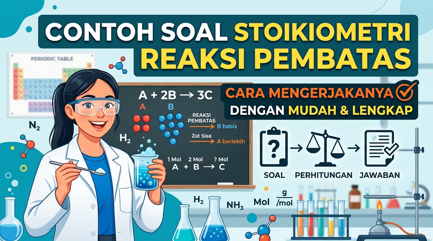 Contoh Soal Stoikiometri Reaksi Pembatas dan Cara Mengerjakannya