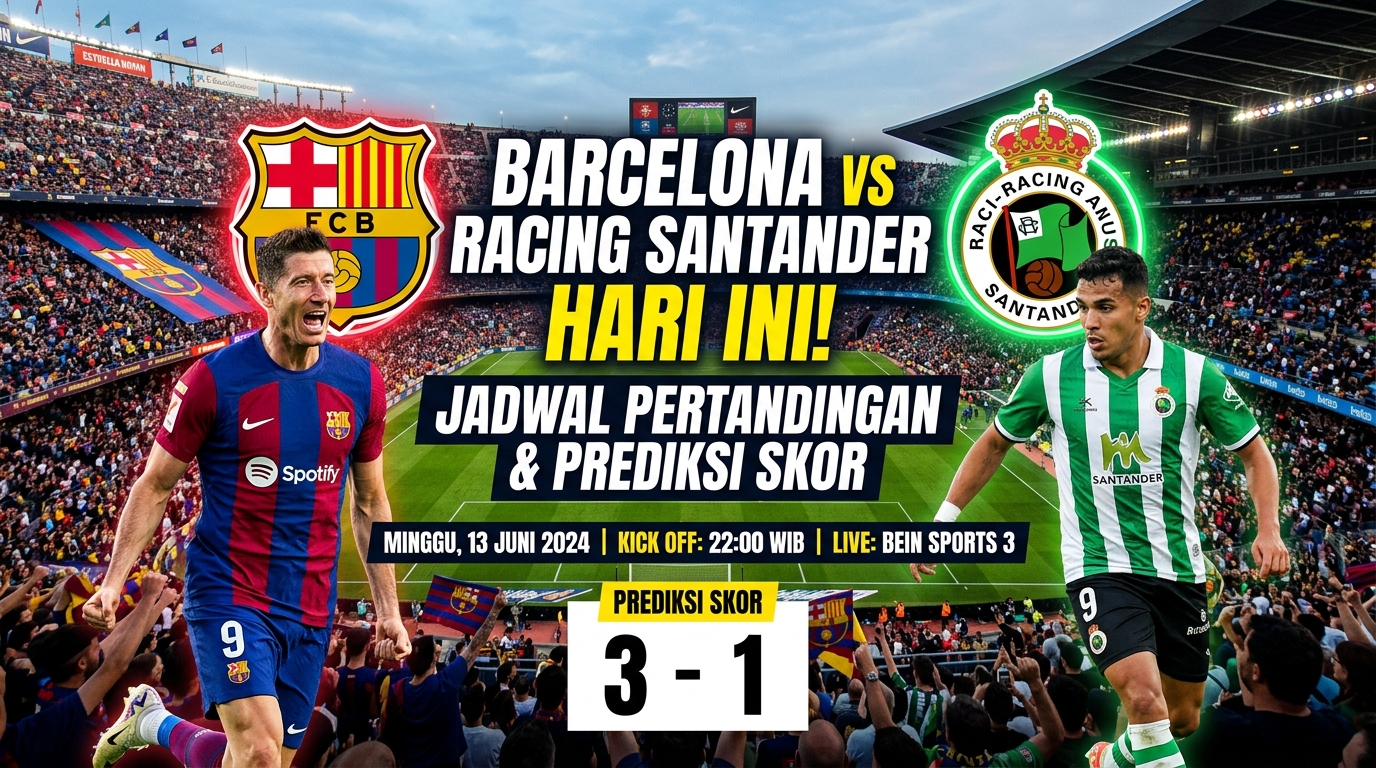 Barcelona vs Racing Santander Hari Ini: Jadwal Pertandingan dan Prediksi Skor