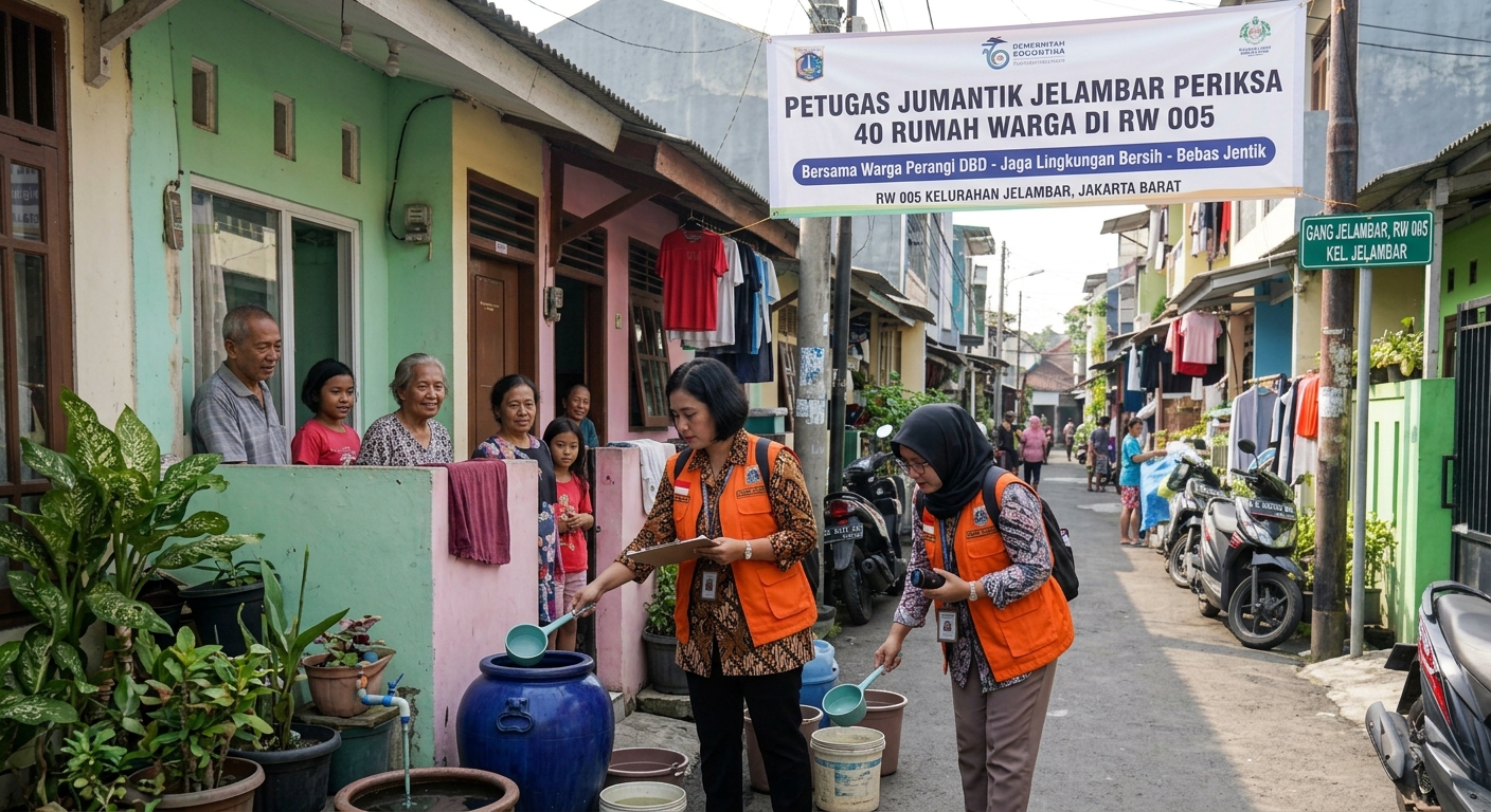 Petugas Jumantik Jelambar Periksa 40 Rumah Warga di RW 005