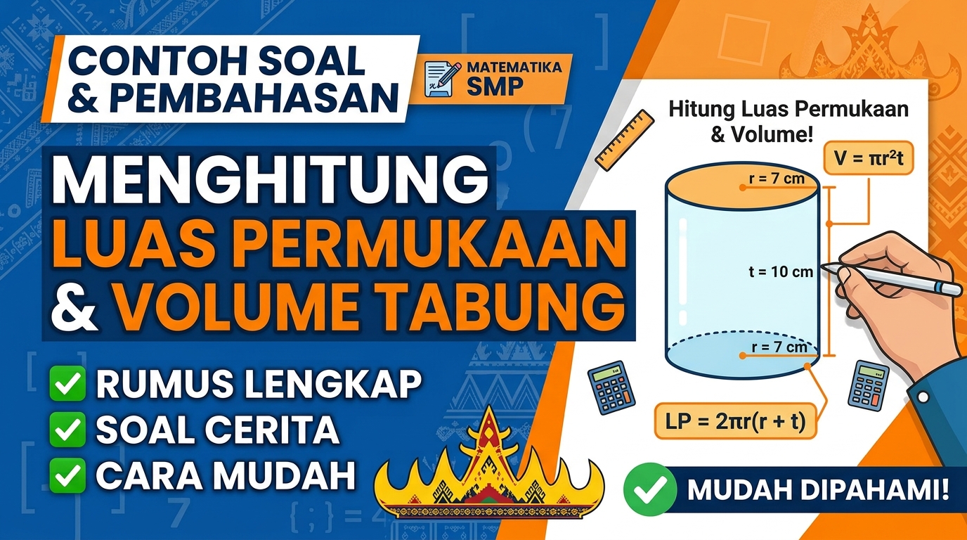 Contoh Soal Luas Permukaan dan Volume Tabung dan Cara Mengerjakannya