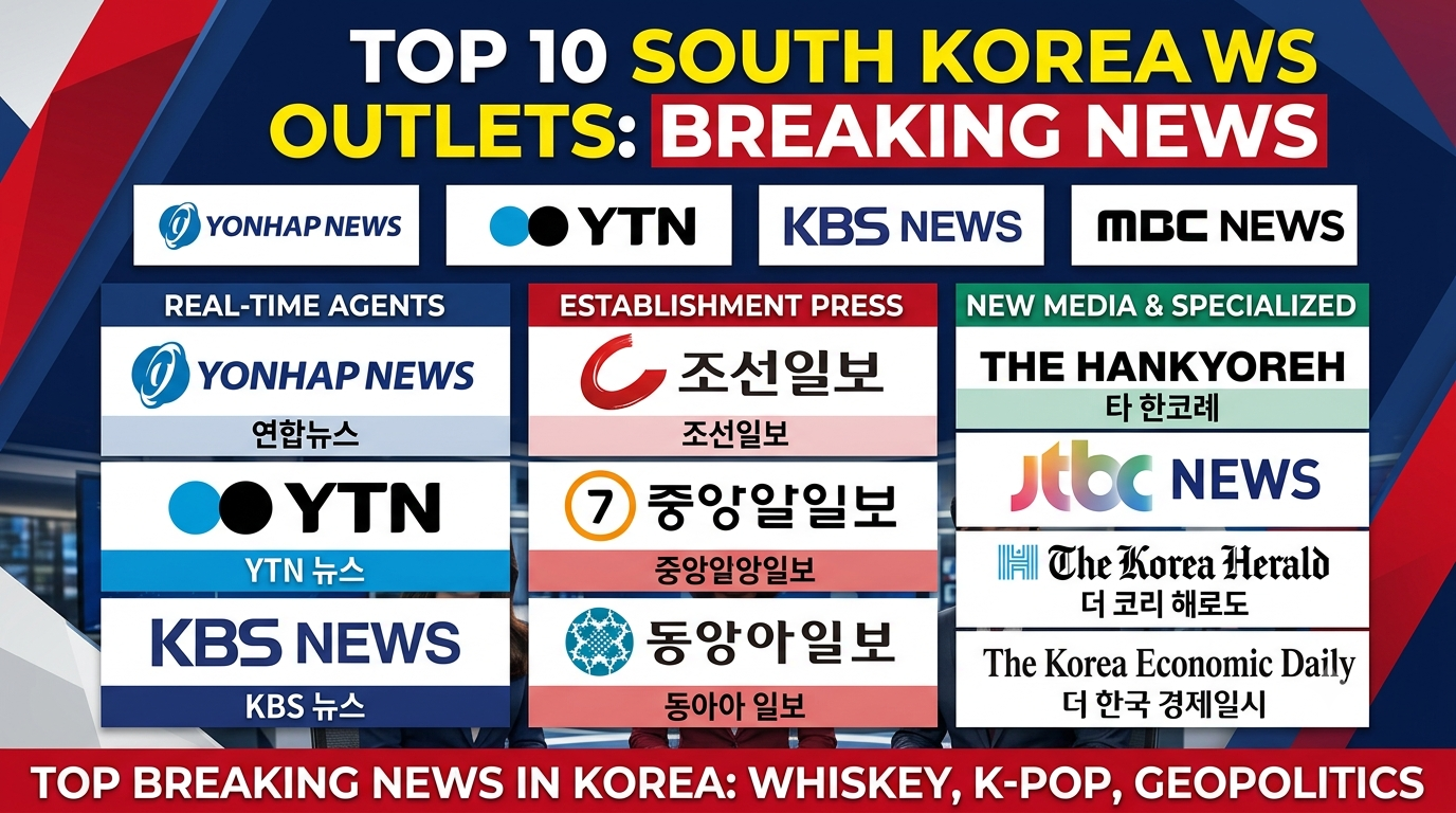 Top 10 News Media Outlets in South Korea for Breaking News