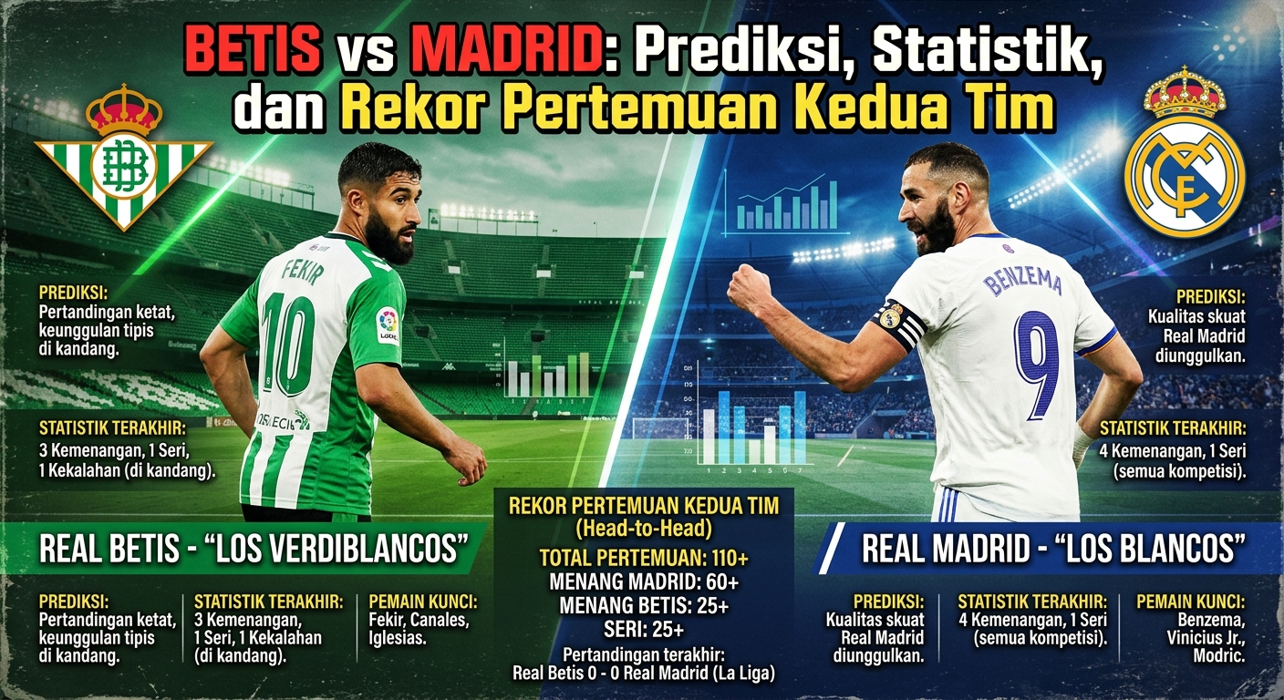 Betis vs Madrid: Prediksi, Statistik, dan Rekor Pertemuan Kedua Tim
