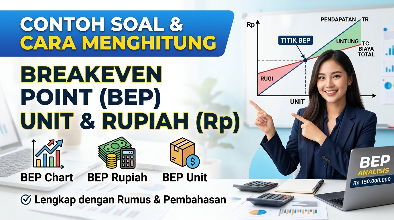 Contoh Soal Menghitung Breakeven Point (BEP) Unit dan Rupiah beserta Cara Mengerjakannya