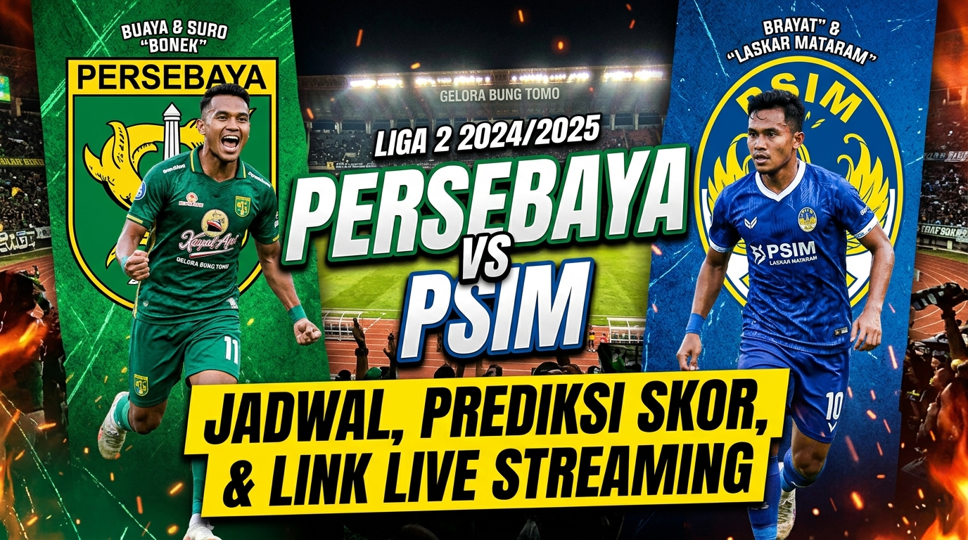 Persebaya vs PSIM: Jadwal, Prediksi Skor, dan Link Live Streaming