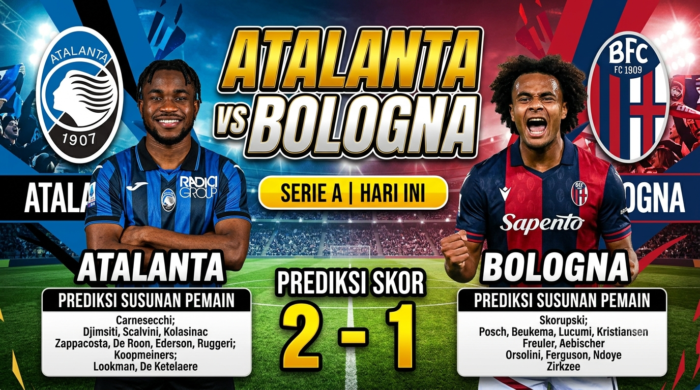 Atalanta vs Bologna Hari Ini: Prediksi Susunan Pemain dan Skor