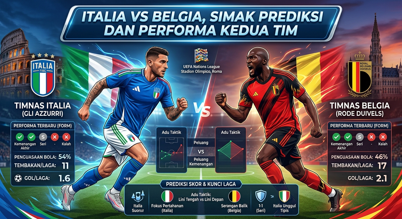 Italia vs Belgia, Simak Prediksi dan Performa Kedua Tim