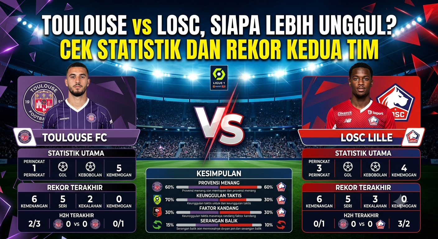 Toulouse vs LOSC, Siapa Lebih Unggul? Cek Statistik dan Rekor Kedua Tim