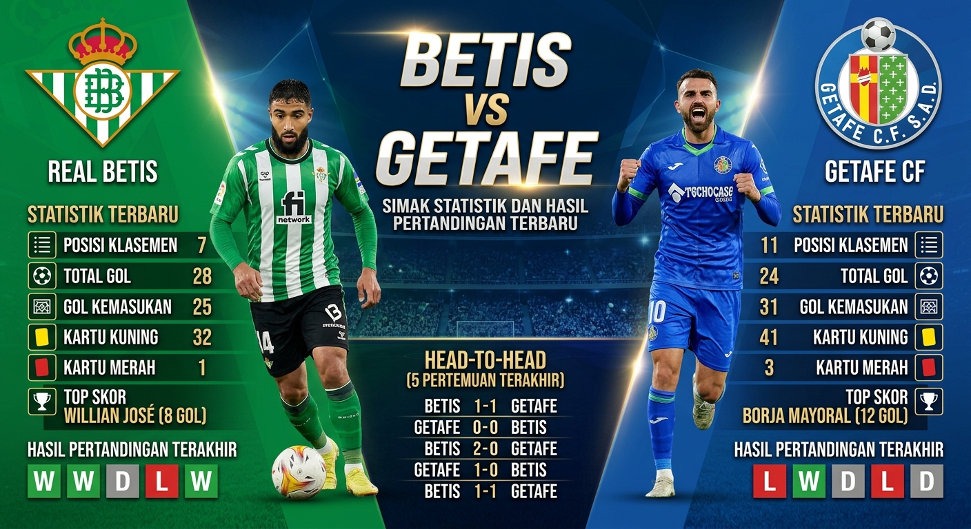 Betis vs Getafe, Simak Statistik dan Hasil Pertandingan Terbaru