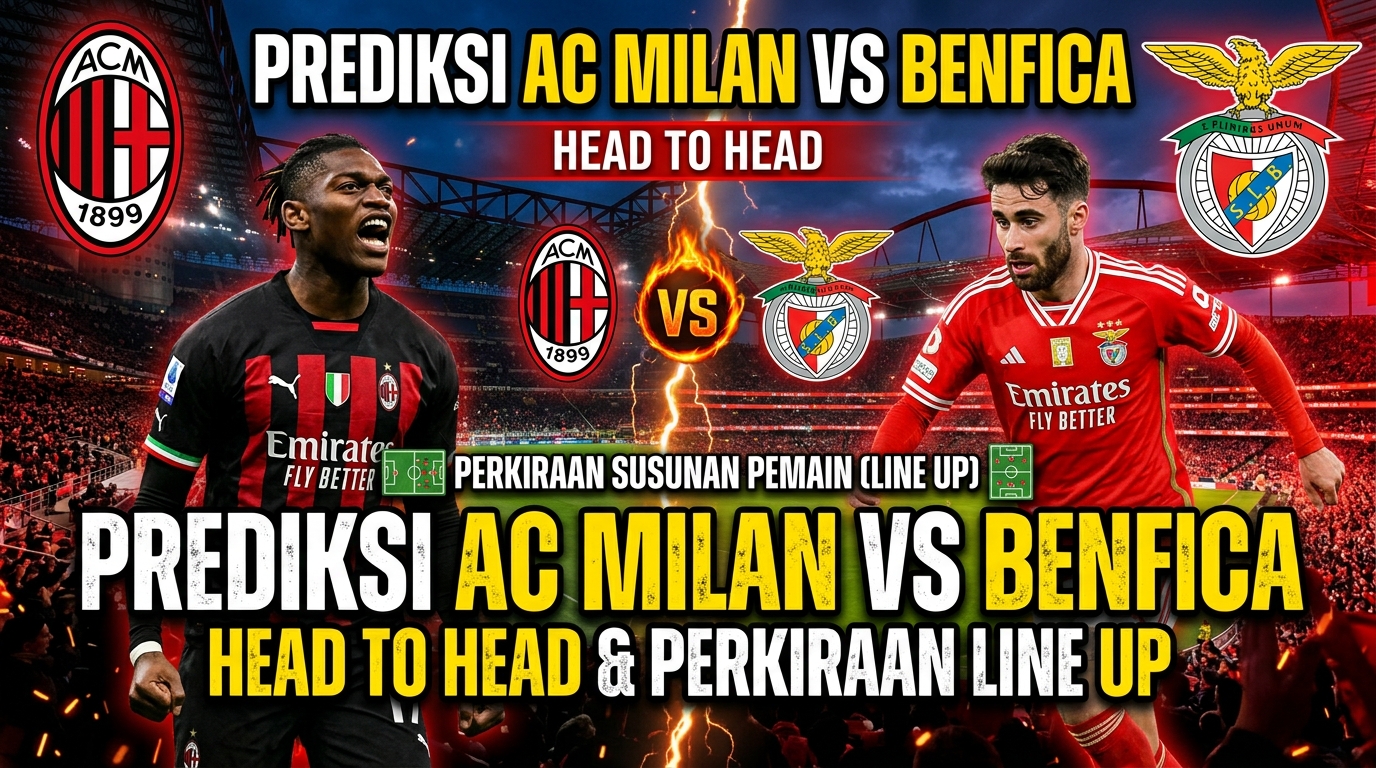 Prediksi AC Milan vs Benfica: Head to Head dan Perkiraan Susunan Pemain