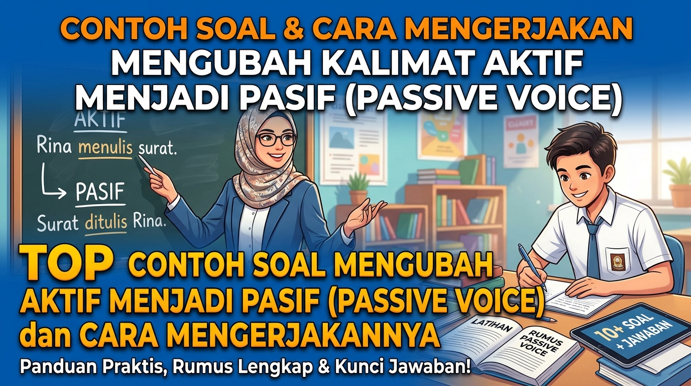 Contoh Soal Mengubah Kalimat Aktif Menjadi Pasif (Passive Voice) dan Cara Mengerjakannya