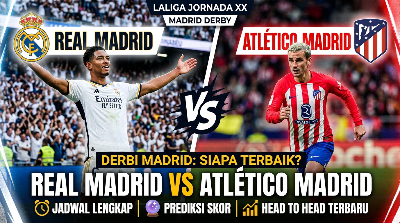 Real Madrid vs Atlético Madrid: Jadwal, Prediksi, dan Head to Head Terbaru