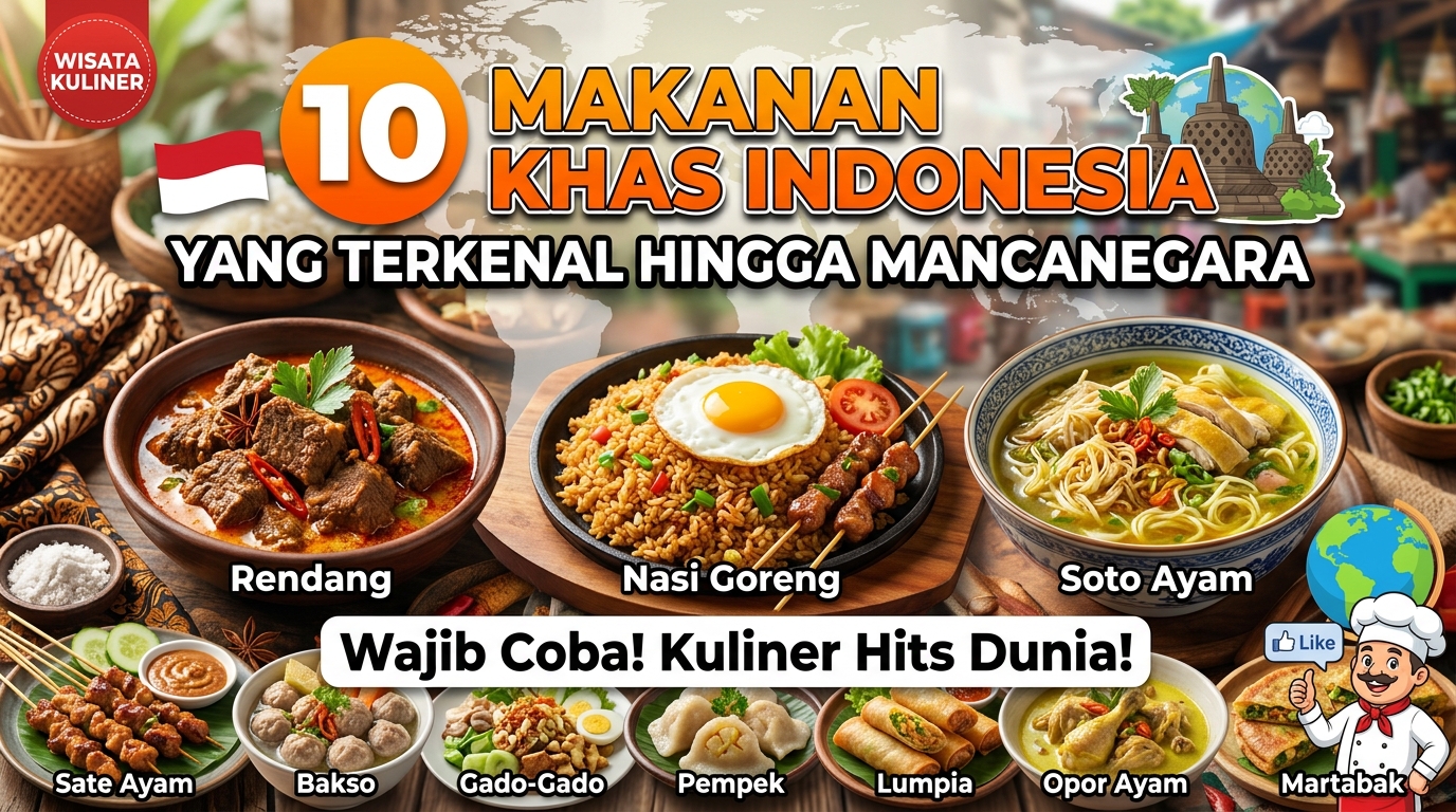 10 Makanan Khas Indonesia yang Terkenal hingga Mancanegara
