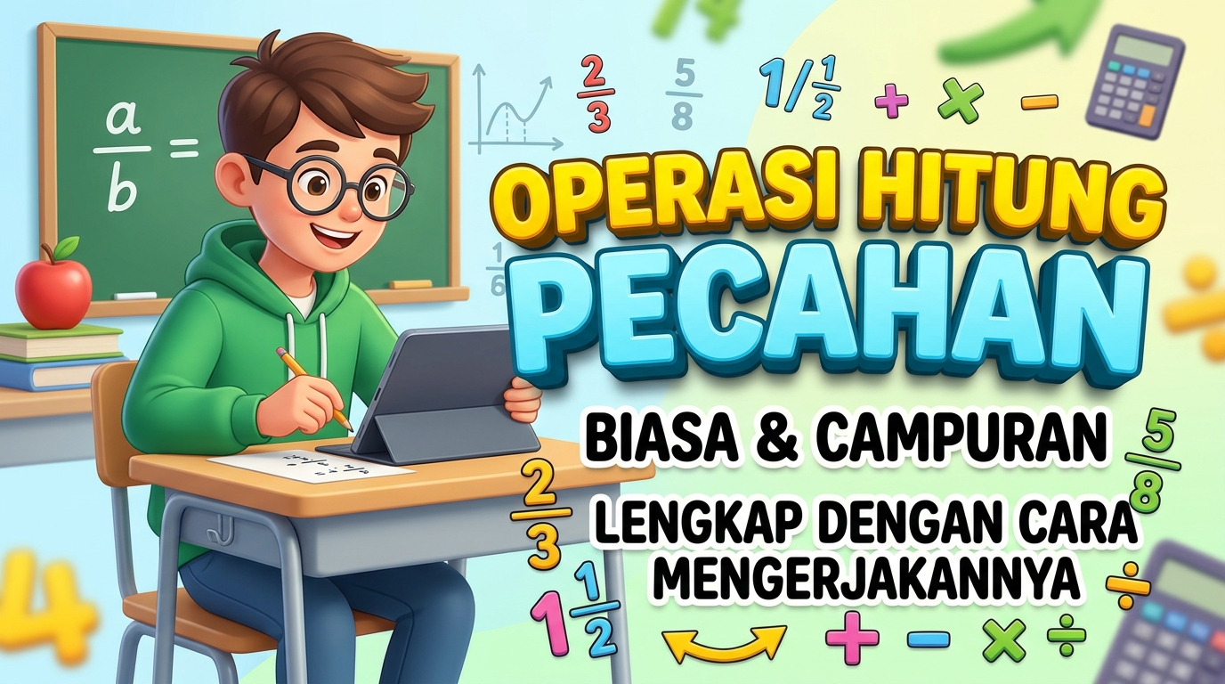 Contoh Soal Operasi Hitung Pecahan Biasa dan Campuran Lengkap dengan Cara Mengerjakannya