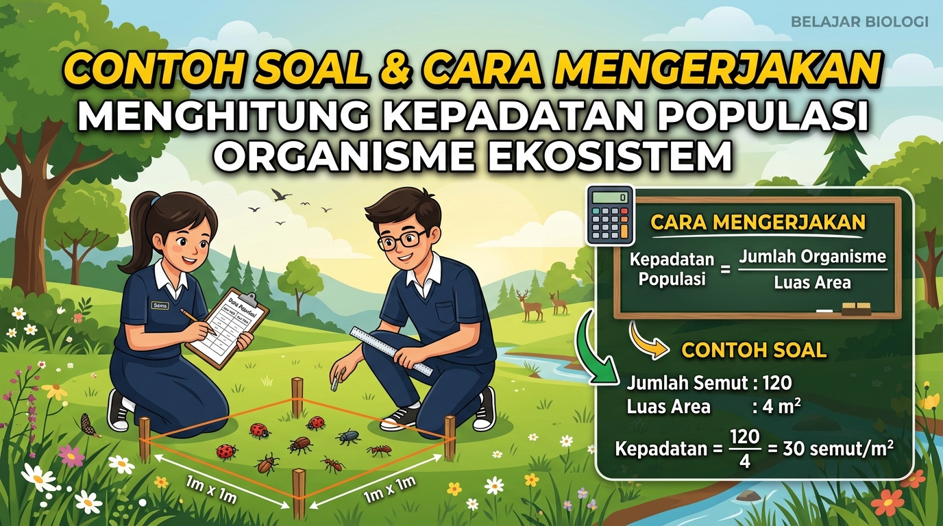 Contoh Soal Menghitung Kepadatan Populasi Organisme Ekosistem dan Cara Mengerjakannya