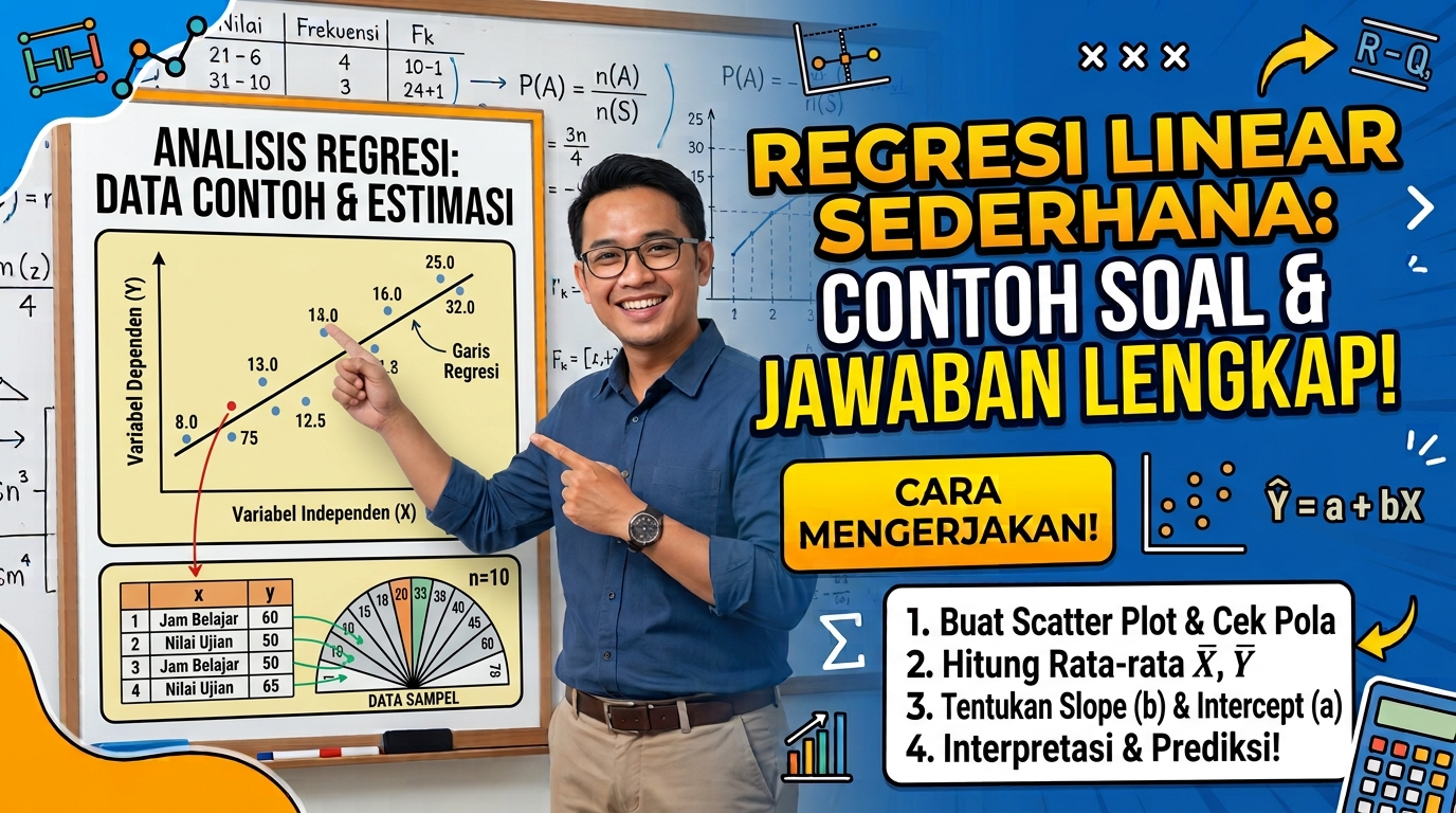 Contoh Soal Analisis Regresi Linear Sederhana dan Cara Mengerjakannya