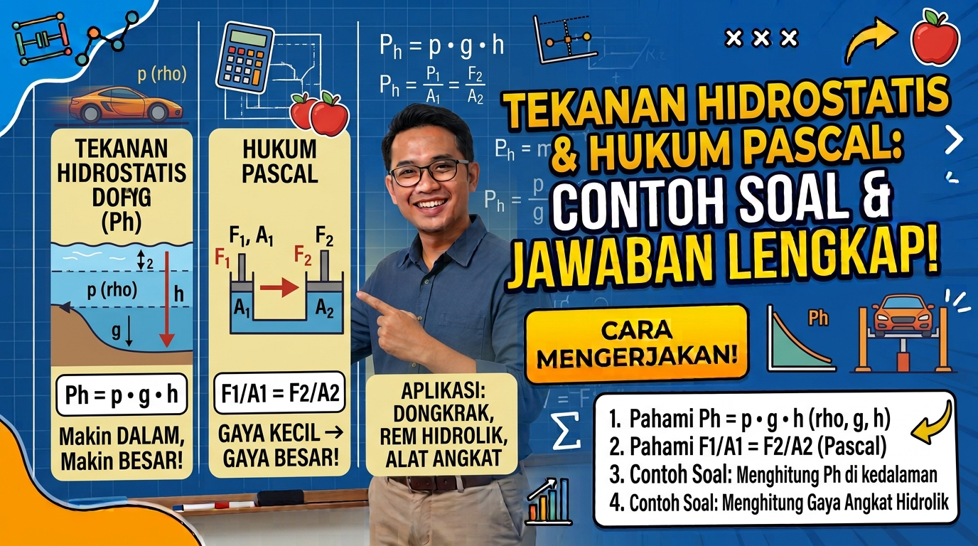 Contoh Soal Tekanan Hidrostatis dan Hukum Pascal beserta Cara Mengerjakannya