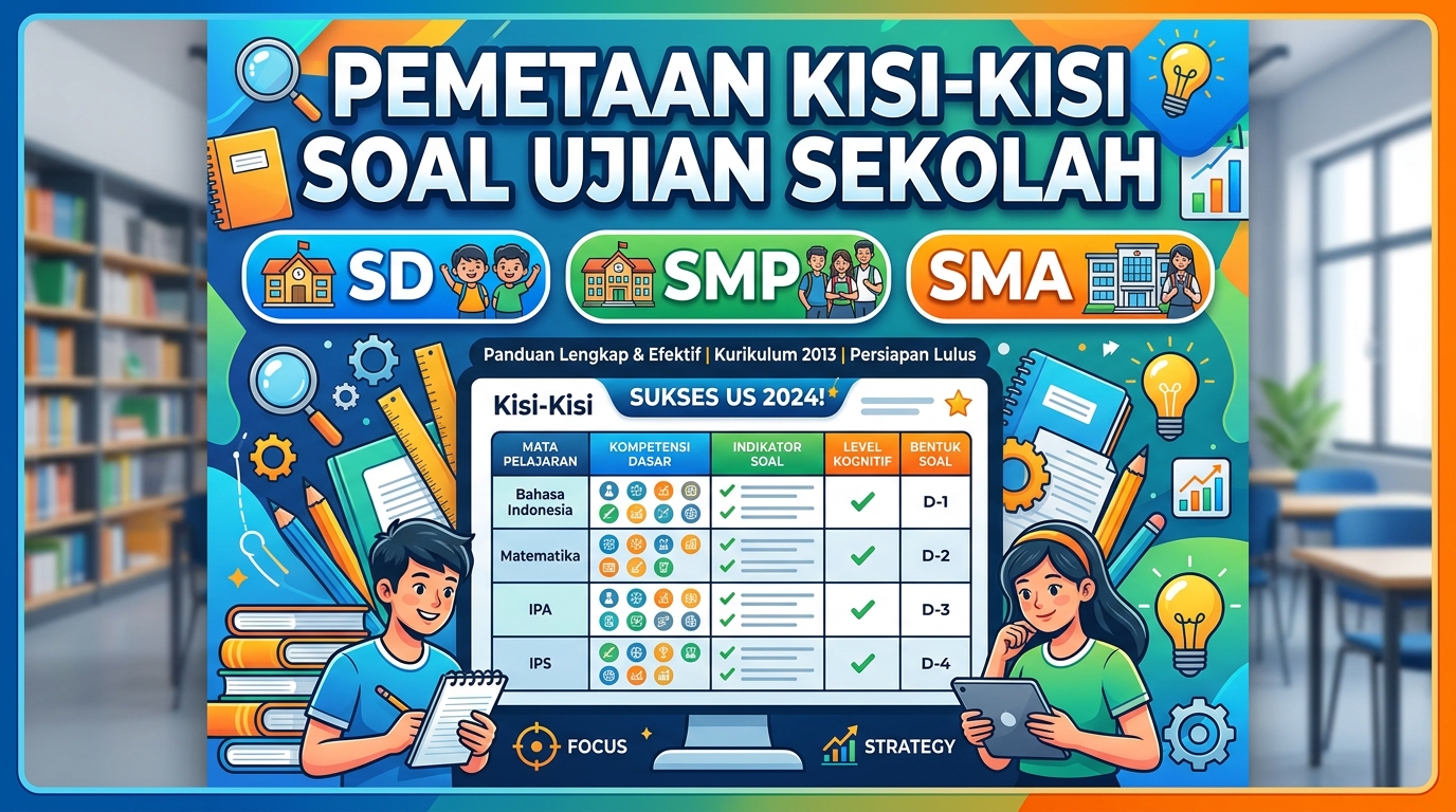 Pemetaan Kisi-Kisi Soal Ujian Sekolah SD SMP SMA