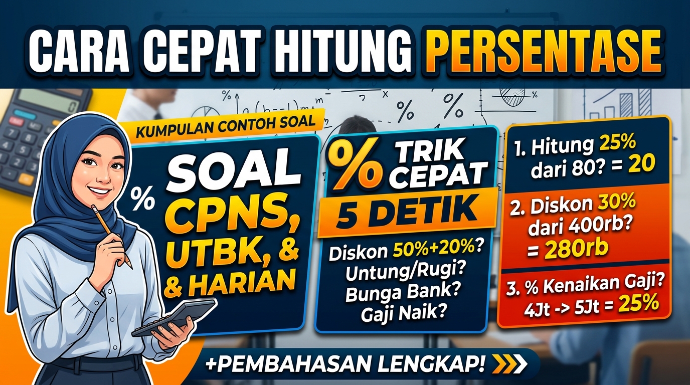 Contoh Soal Menghitung Nilai Persentase dan Cara Mengerjakannya dengan Cepat