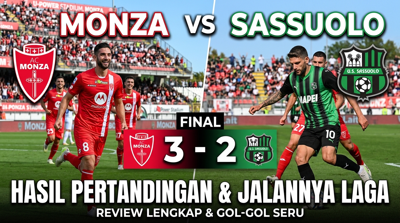 Monza vs Sassuolo: Hasil Pertandingan dan Jalannya Laga