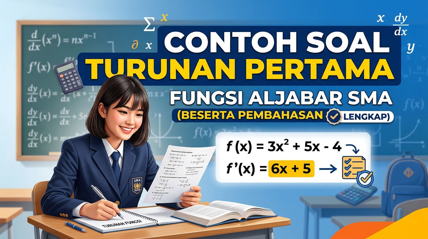 Contoh Soal Turunan Pertama Fungsi Aljabar SMA Beserta Pembahasannya