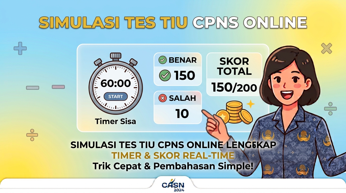 Simulasi Tes TIU CPNS Online Lengkap dengan Timer dan Skor