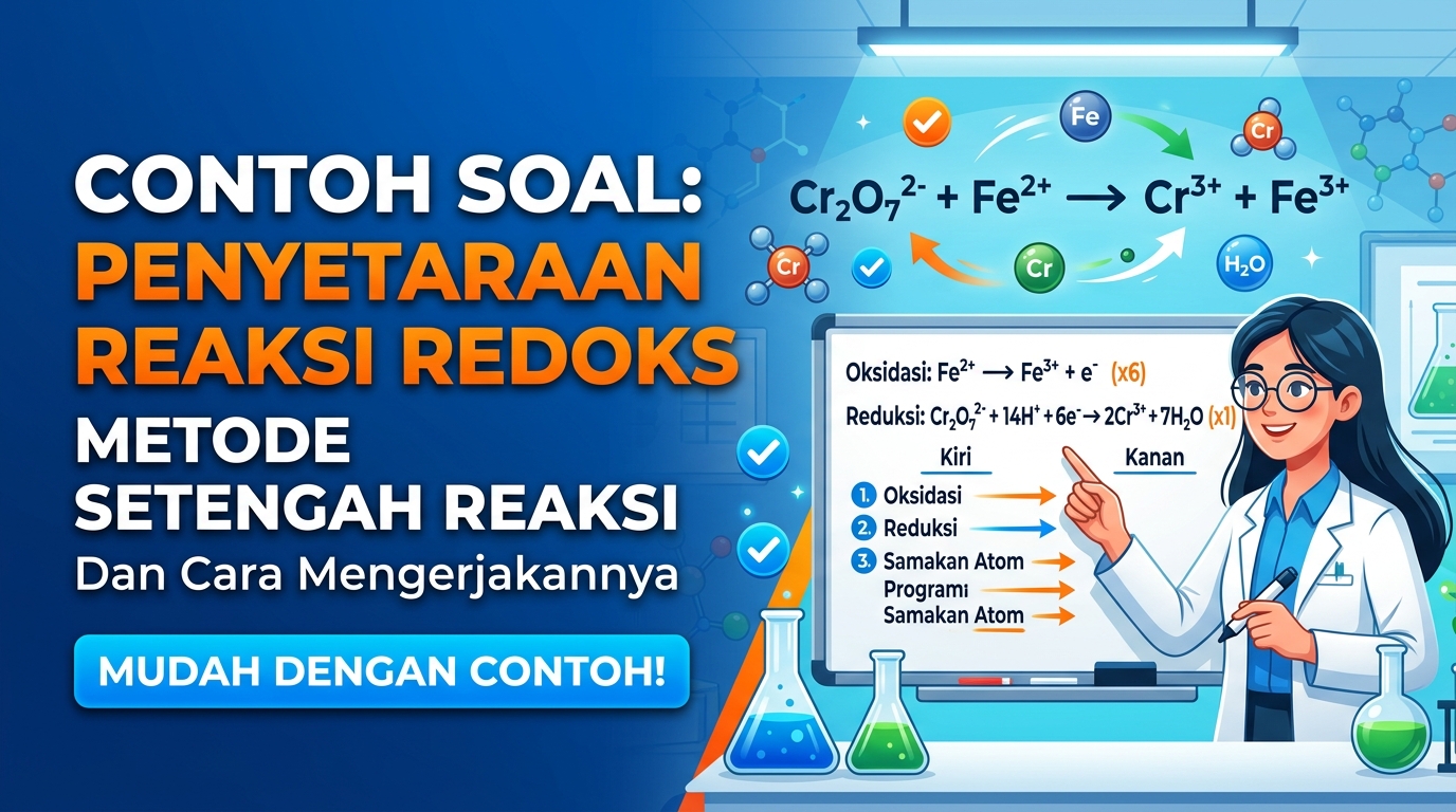 Contoh Soal Penyetaraan Reaksi Redoks Metode Setengah Reaksi dan Cara Mengerjakannya