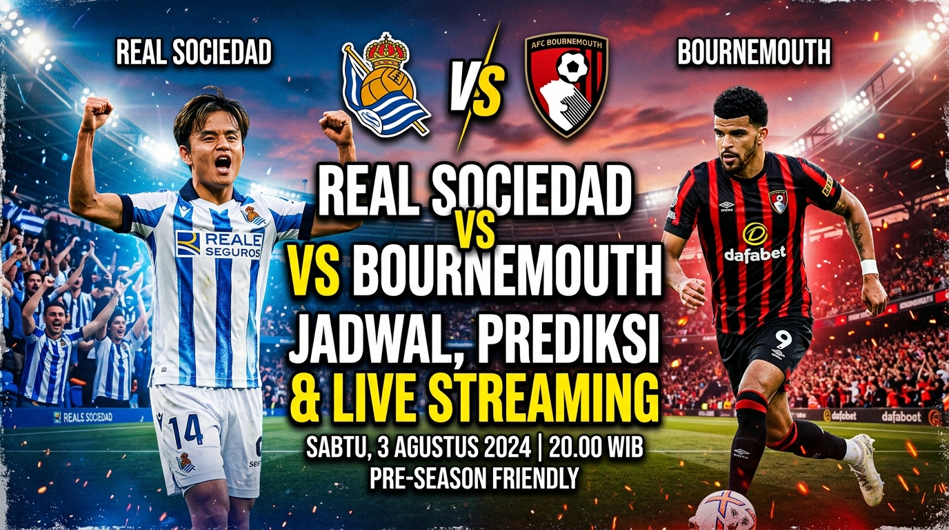 Real Sociedad vs Bournemouth: Jadwal, Prediksi, dan Live Streaming