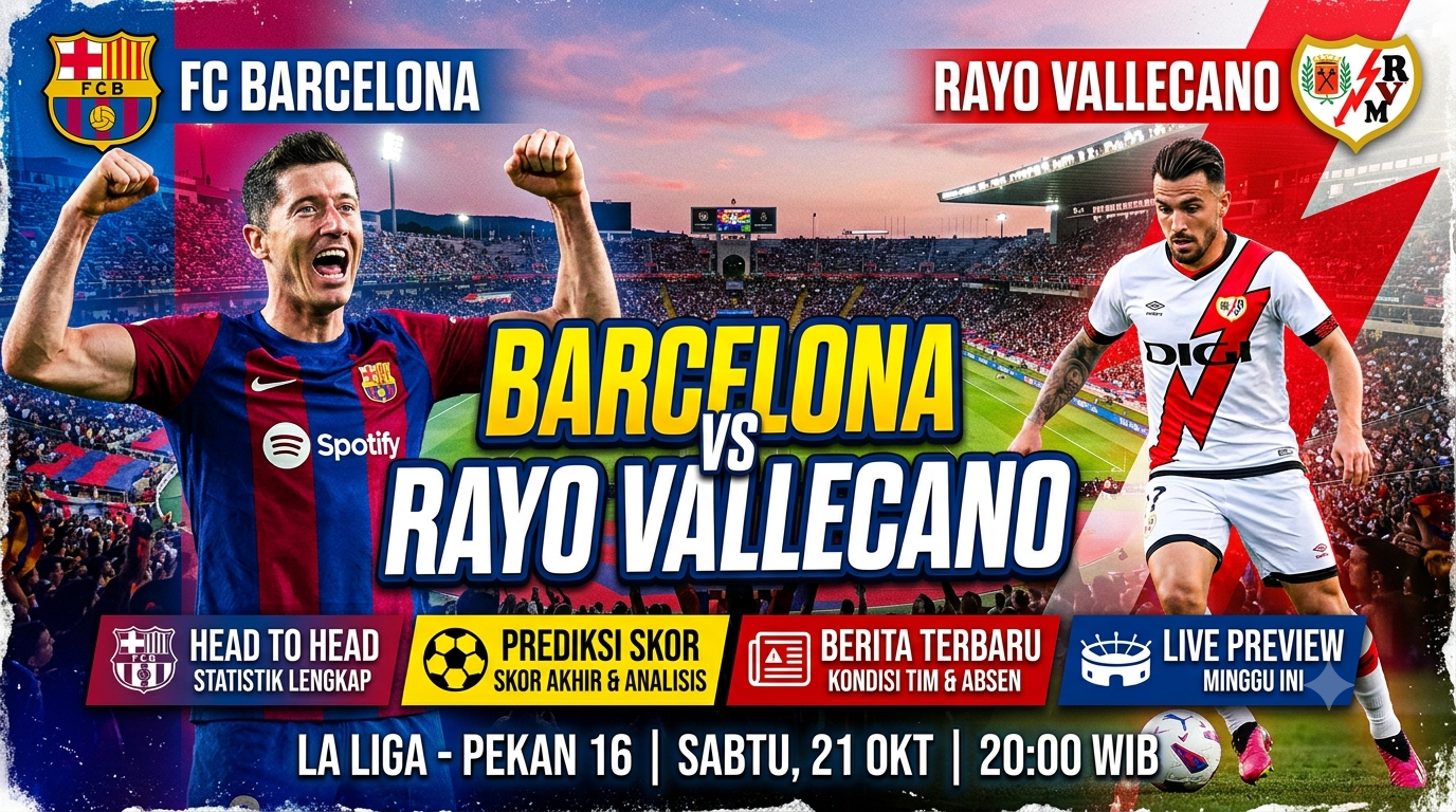 Barcelona vs Rayo Vallecano: Head to Head, Prediksi, dan Berita Terbaru
