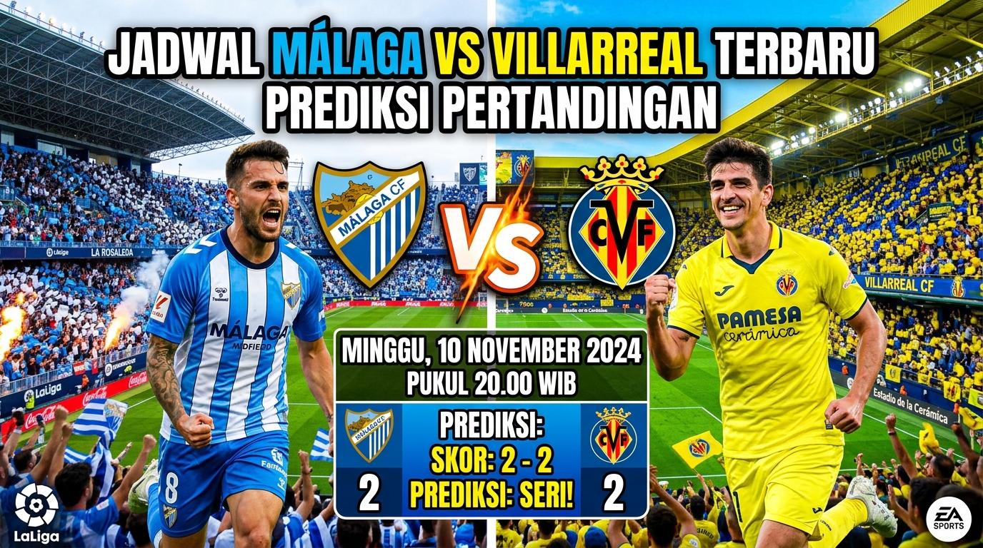 Jadwal Málaga vs Villarreal Terbaru dan Prediksi Pertandingannya
