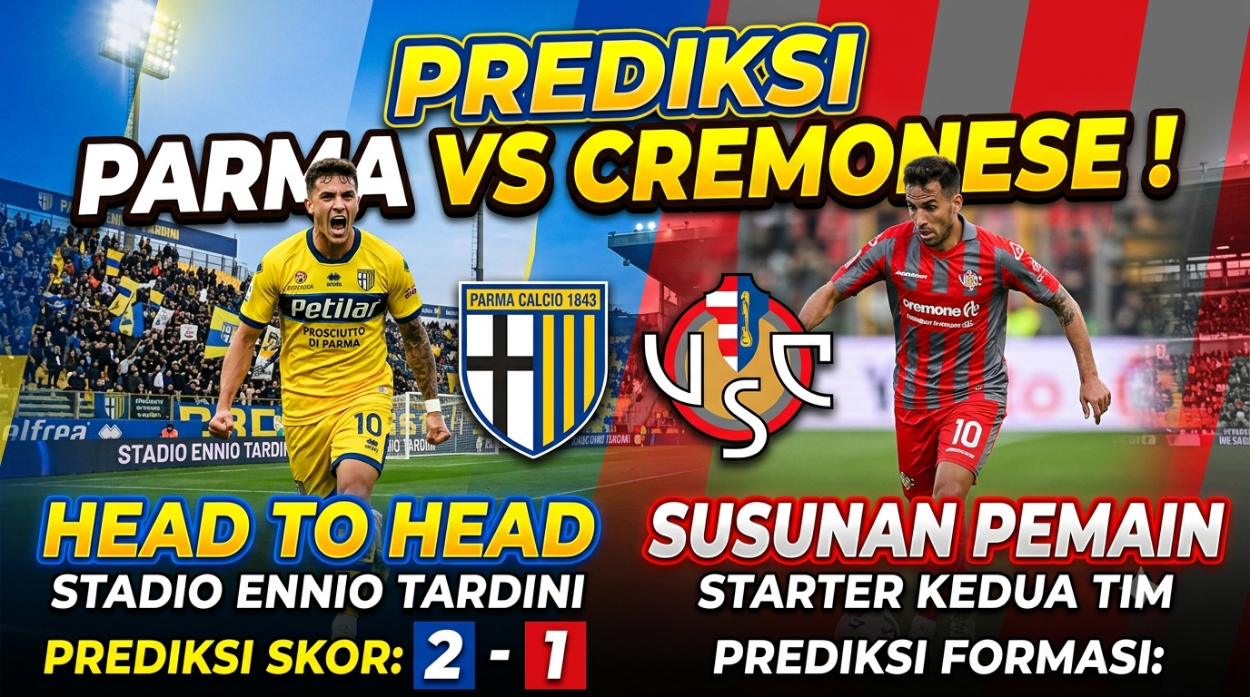 Parma vs Cremonese: Head to Head, Prediksi Skor, dan Susunan Pemain