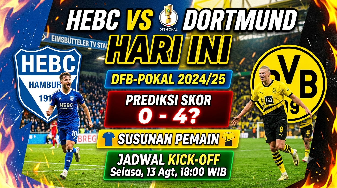 HEBC vs Dortmund Hari Ini: Prediksi Skor, Susunan Pemain, dan Jadwal