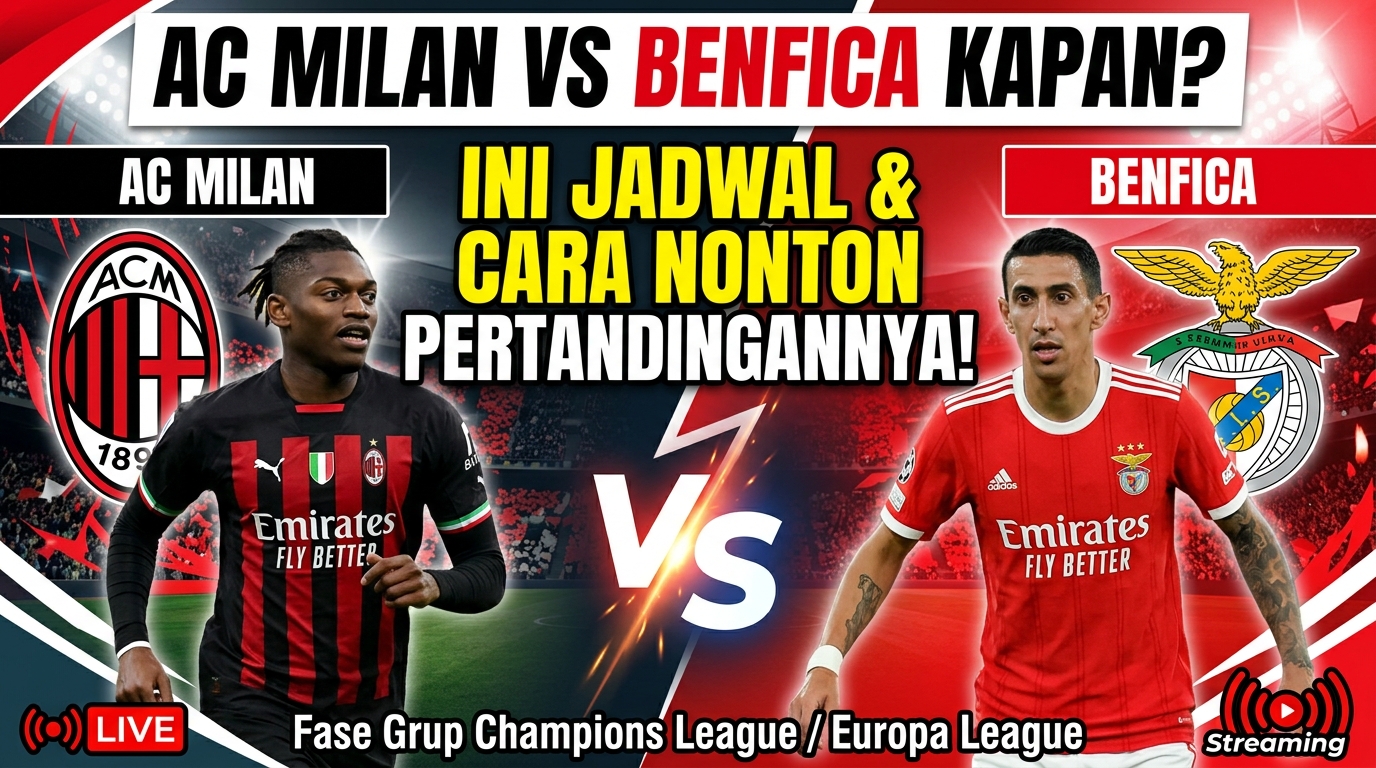 AC Milan vs Benfica Kapan? Ini Jadwal dan Cara Nonton Pertandingannya