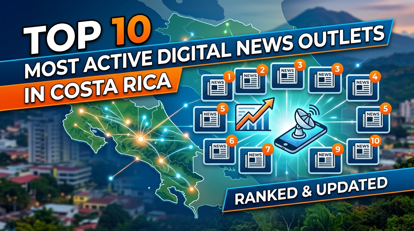 Top 10 Most Active Digital News Outlets in Costa Rica