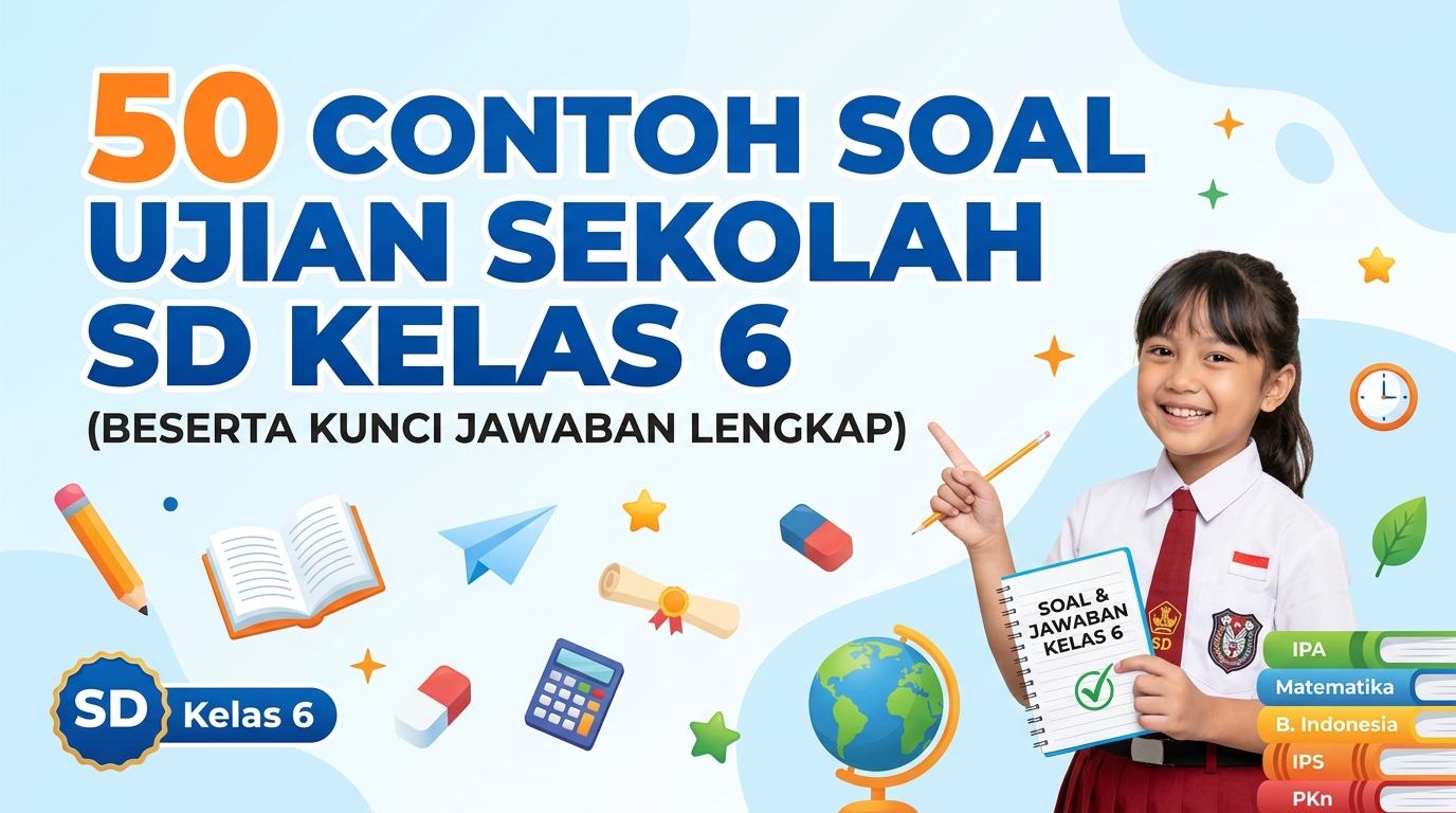 50 Contoh Soal Ujian Sekolah SD Kelas 6 dan Kunci Jawaban Lengkap