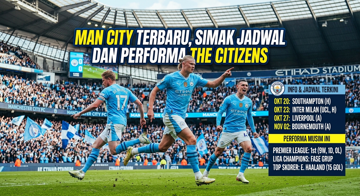 Man City Terbaru, Simak Jadwal dan Performa The Citizens