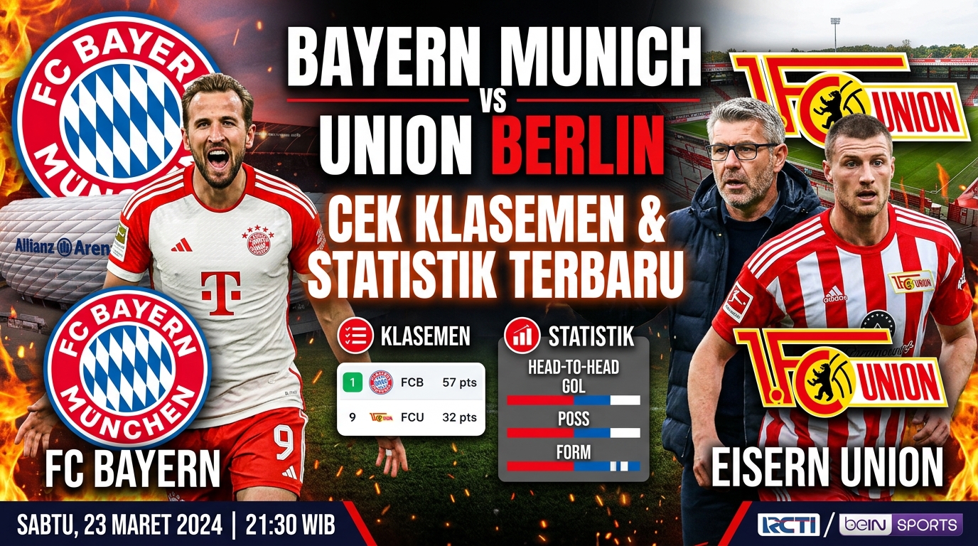 Bayern Munich vs Union Berlin: Cek Klasemen dan Statistik Terbaru