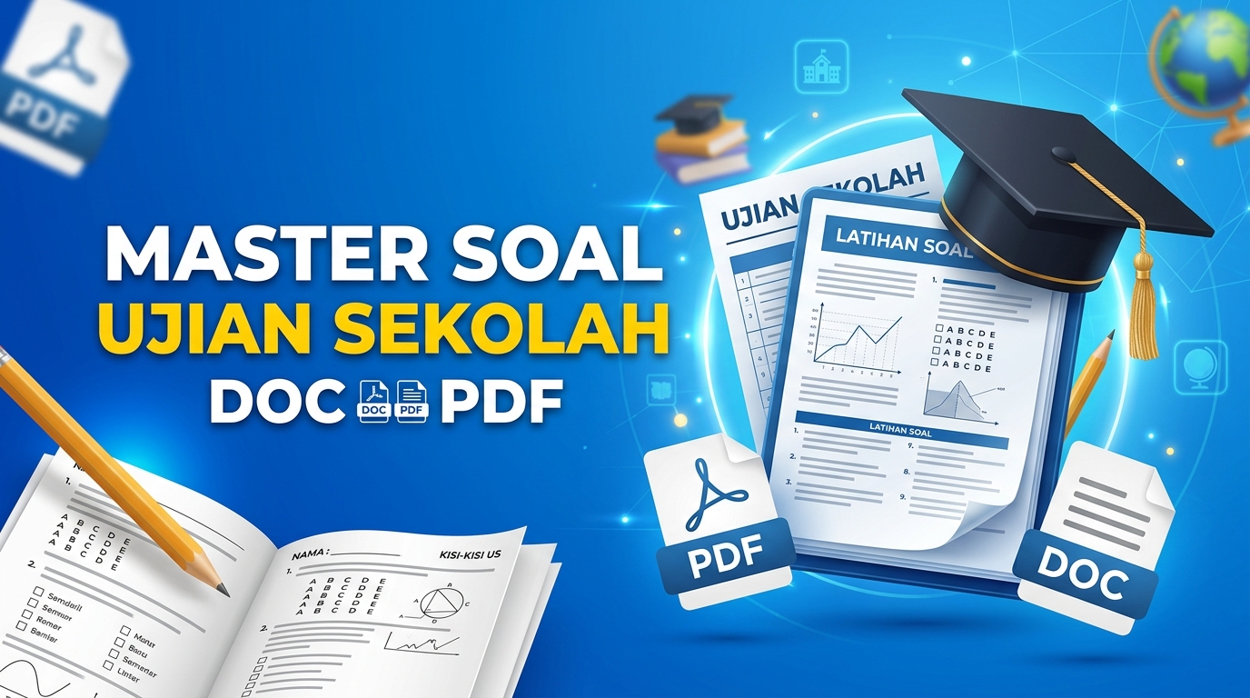 Unduh File Master Soal Ujian Sekolah DOC PDF Lengkap Kunci Jawaban dan Pembahasan